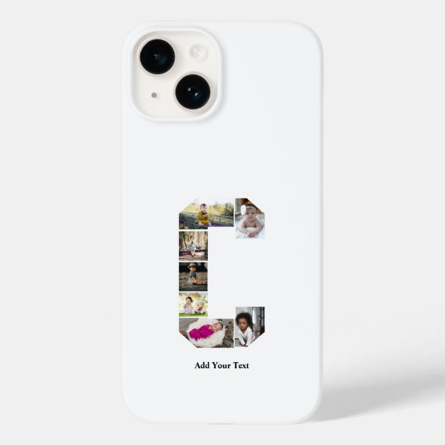 Design Your Own Letter C Photo Collage Case-Mate iPhone Case (Back)