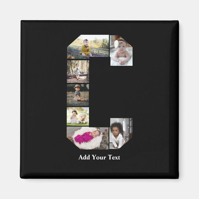 Design Your Own Letter C Photo Collage Magnet (Front)