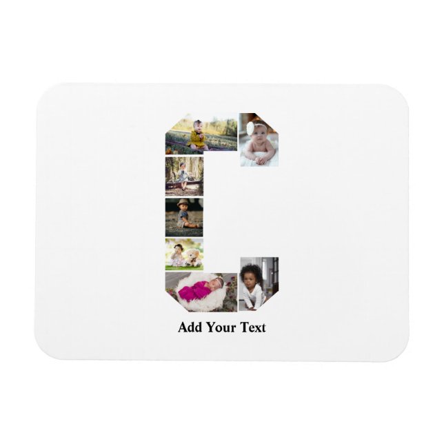 Design Your Own Letter C Photo Collage Magnet (Horizontal)