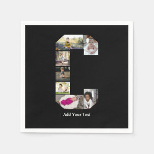 Design Your Own Letter C Photo Collage Napkin
