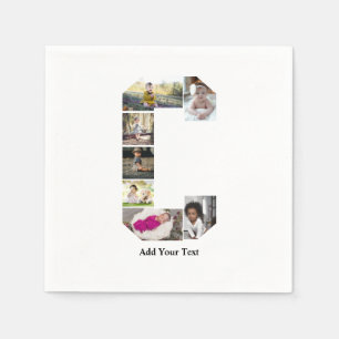 Design Your Own Letter C Photo Collage Napkin