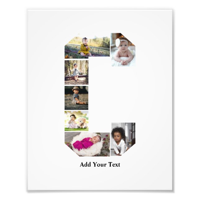 Design Your Own Letter C Photo Collage Print (Front)