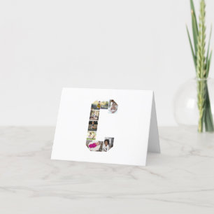 Design Your Own Letter C Photo Collage Thank You Card