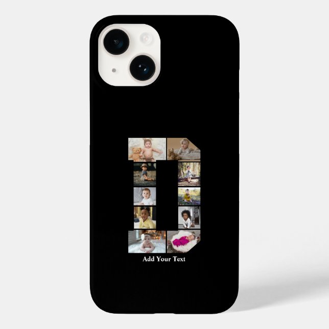 Design Your Own Letter D Photo Collage Case-Mate iPhone Case (Back)