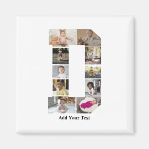 Design Your Own Letter D Photo Collage Magnet