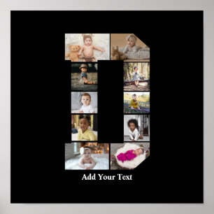 Design Your Own Letter D Photo Collage Poster