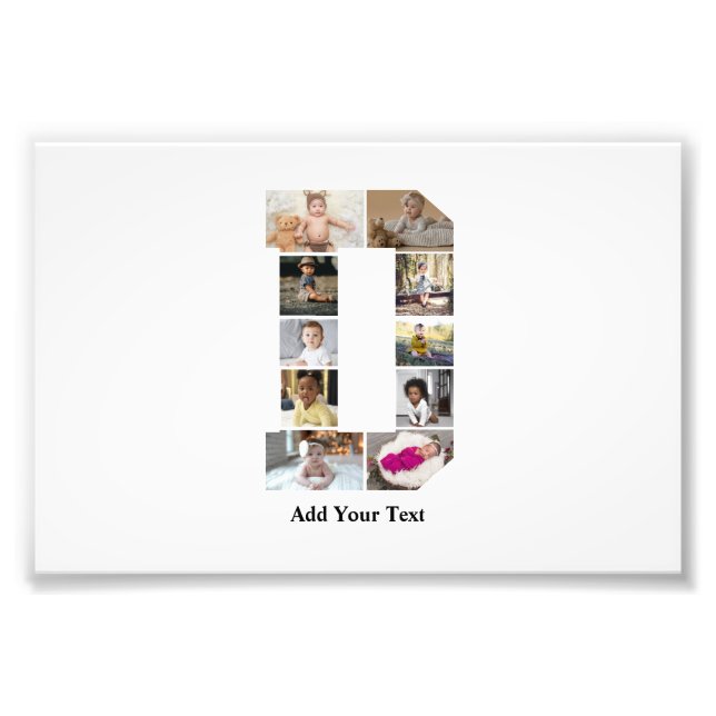 Design Your Own Letter D Photo Collage Print (Front)