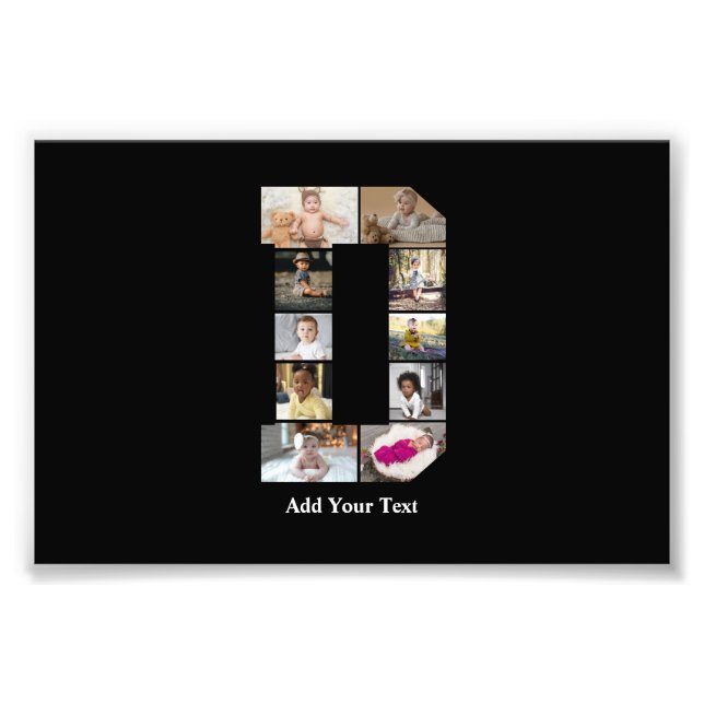 Design Your Own Letter D Photo Collage Print (Front)