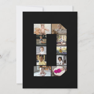 Design Your Own Letter D Photo Collage Thank You Card