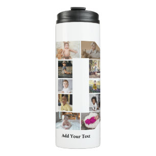 Design Your Own Letter D Photo Collage Thermal Tumbler