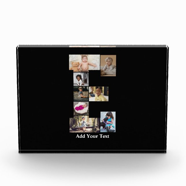 Design Your Own Letter E Photo Collage Block (Front)
