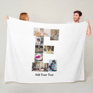 Design Your Own Letter E Photo Collage Fleece Blanket
