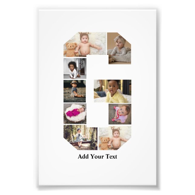 Design Your Own Letter G Photo Collage Print (Front)
