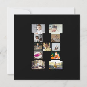 Design Your Own Letter H Photo Collage Card