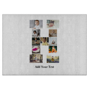 Design Your Own Letter H Photo Collage Cutting Board