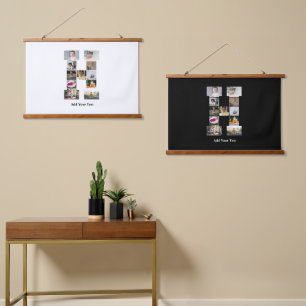 Design Your Own Letter H Photo Collage Hanging Tapestry