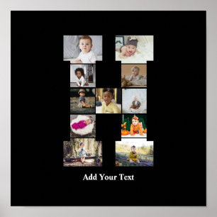 Design Your Own Letter H Photo Collage Poster