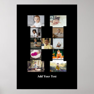 Design Your Own Letter H Photo Collage Poster