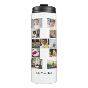 Design Your Own Letter H Photo Collage Thermal Tumbler