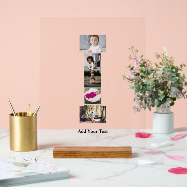 Design Your Own Letter I Photo Collage Acrylic Sign (Wedding)