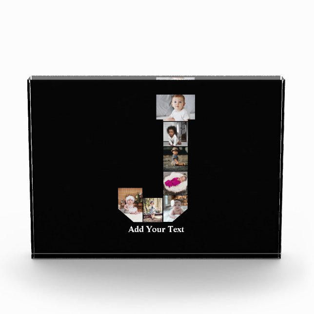 Design Your Own Letter J Photo Collage Block (Front)