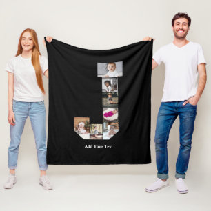 Design Your Own Letter J Photo Collage Poster Fleece Blanket