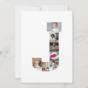 Design Your Own Letter J Photo Collage Poster Thank You Card