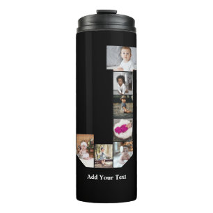Design Your Own Letter J Photo Collage Poster Thermal Tumbler