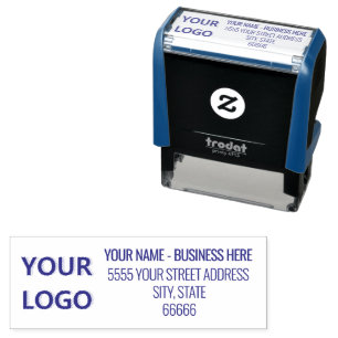 Design Your Own Logo Address Self-inking Stamp