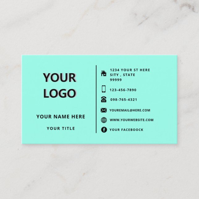 Design Your Own Logo and QR Code Business Card (Front)