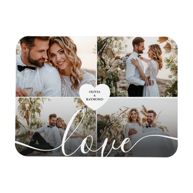 Design Your Own Love Collage Photography Magnet (Horizontal)