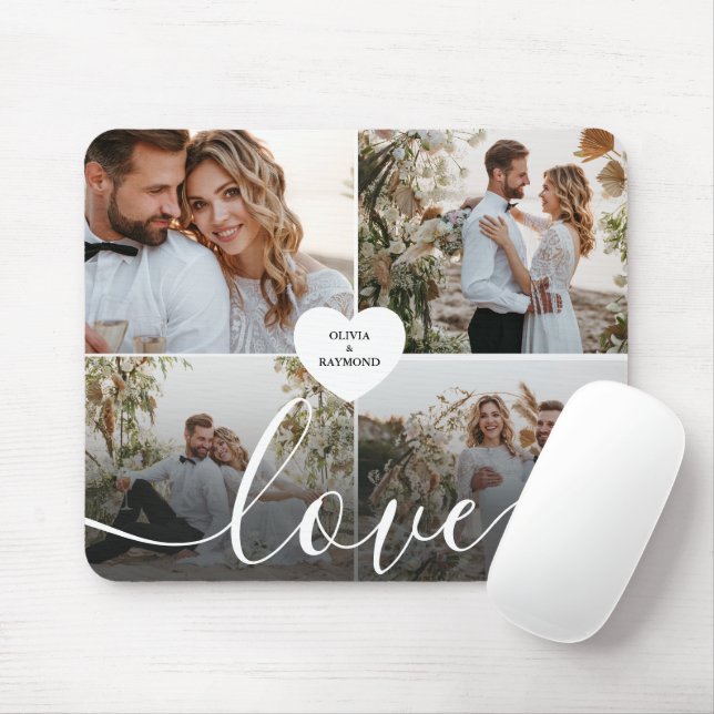 Design Your Own Love Collage Photography Mouse Pad (With Mouse)