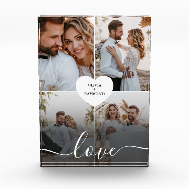 Design Your Own Love Collage Photography Photo Block (Front)