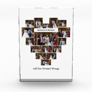 Design Your Own Love Heart Shaped Photo Collage Block