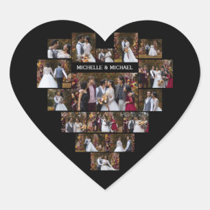 Design Your Own Love Heart Shaped Photo Collage Heart Sticker