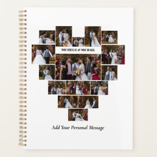 Design Your Own Love Heart Shaped Photo Collage Planner