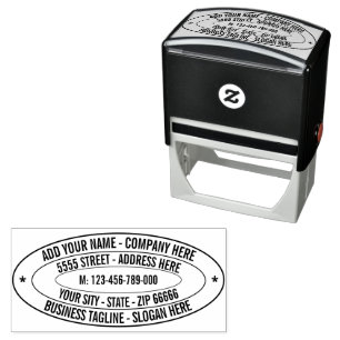 Design Your Own Modern Address Oval Stamp Template