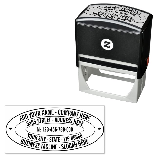Design Your Own Modern Address Oval Stamp Template (In Situ)