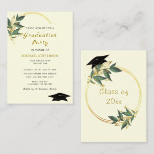 Design Your Own Modern Gold Graduation Invitation