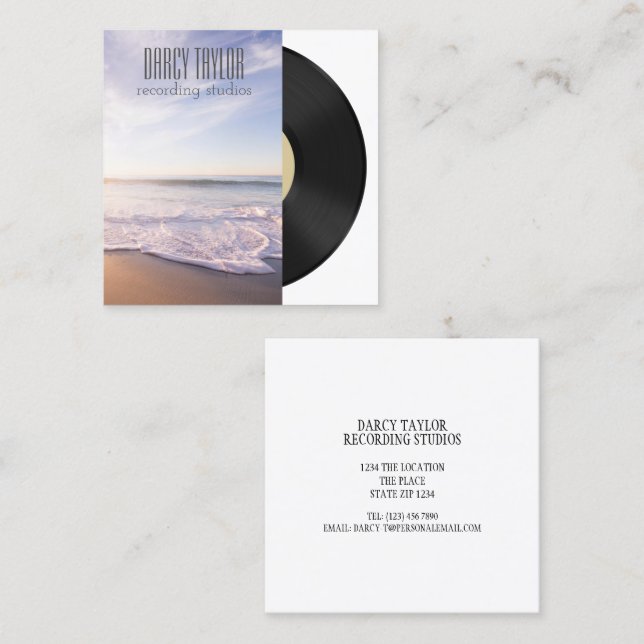 Design Your Own Music Album Cover Square Business Card (Front/Back)