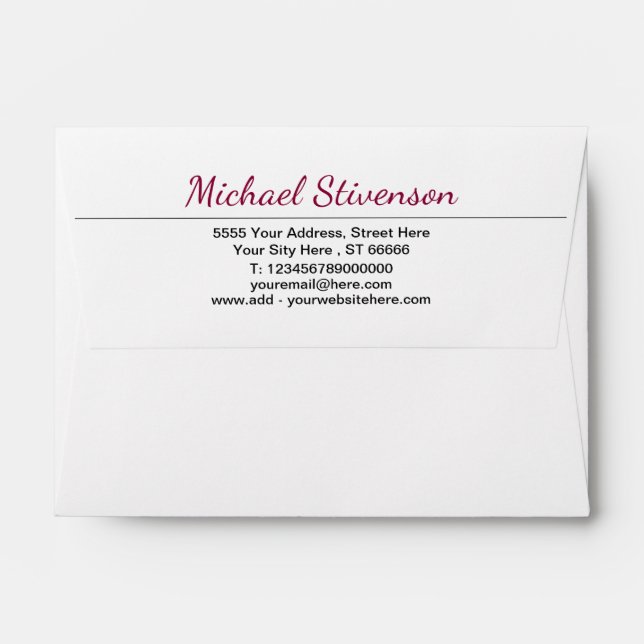 Design Your Own Name Address Mailing Envelope (Back (Top Flap))
