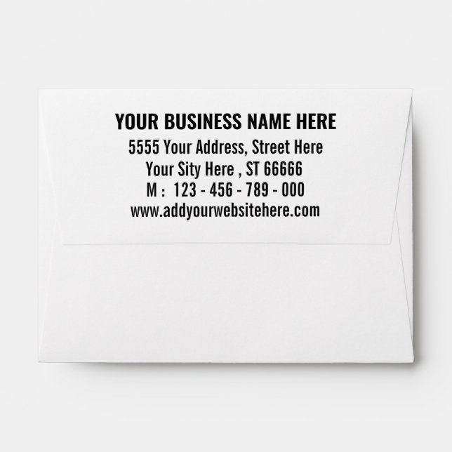 Design Your Own Name Info Address Envelope (Back (Top Flap))