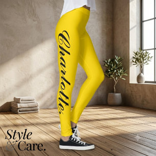 Design Your Own Name on Stylish Gold Leggings