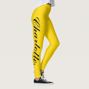 Design Your Own Name on Stylish Gold Leggings