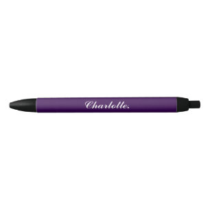 Design Your Own Name on This Dark Purple Black Ink Pen