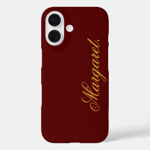 Design Your Own Name on This Maroon iPhone 16 Case