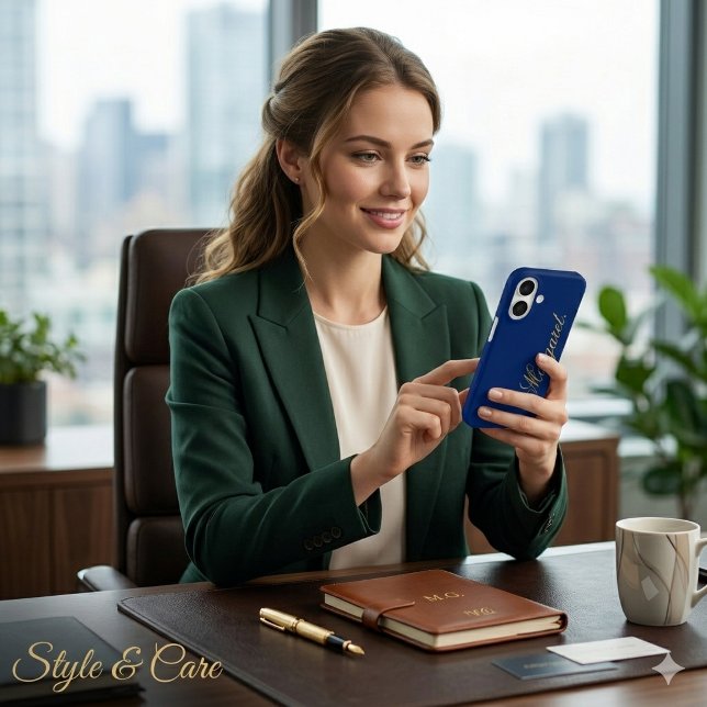 Design Your Own Name on This Navy Case-Mate iPhone Case (Design Your Own Name on This Navy iPhone 16 Case)