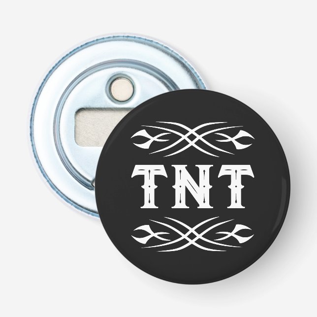 Design your own name tattoo monogram bottle opener (Front)