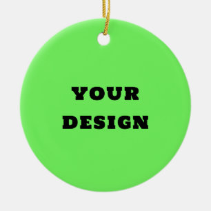 Design Your Own Personalised 2-Sided Glossy Round  Ceramic Tree Decoration