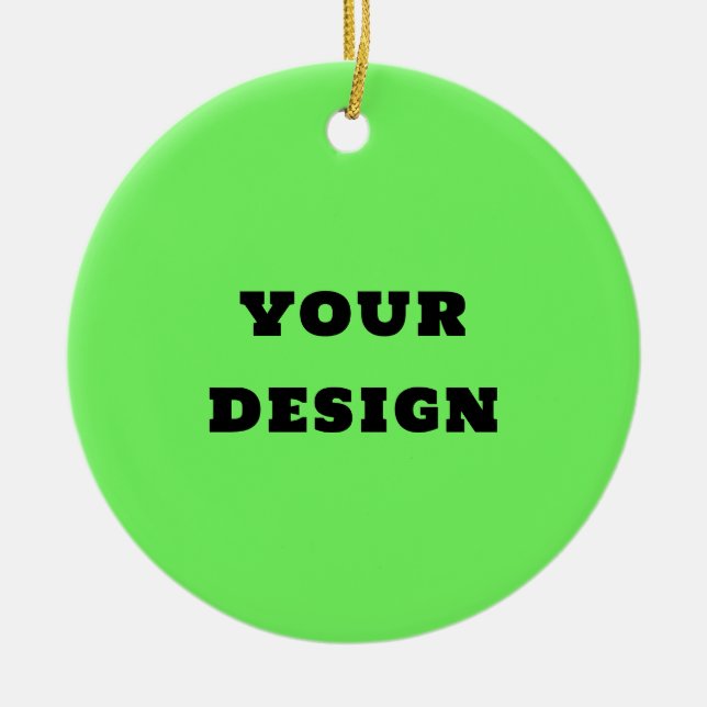 Design Your Own Personalised 2-Sided Glossy Round  Ceramic Tree Decoration (Front)